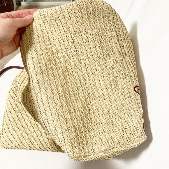 Vera Bradley Resort Medallion Seashore Beach Tote Fish Straw Faux Leather Trim - Picture 9 of 11